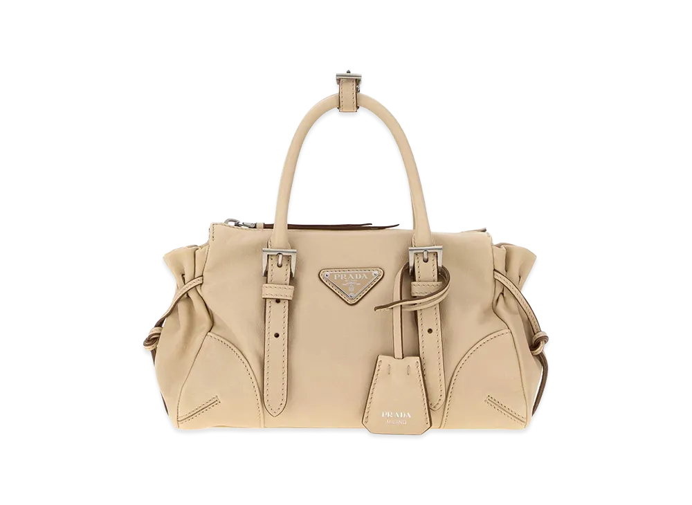 PRADA Women's Leather Small Karin Handbag "Beige"