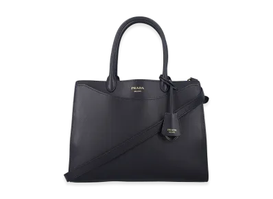 PRADA Women's Prelude Large Leather Handbag "Black"