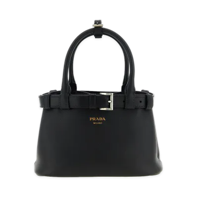 PRADA Women's Buckle Small Handbag "Black"