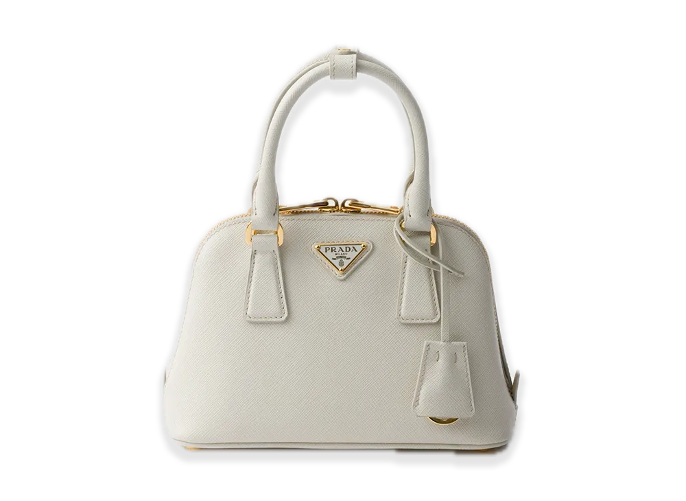 PRADA Saffiano Leather Mini Bag "Off White"