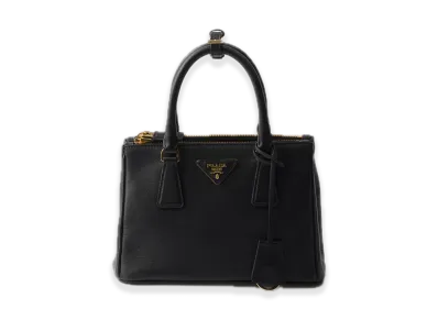 PRADA Galleria Small Leather Bag "Black"