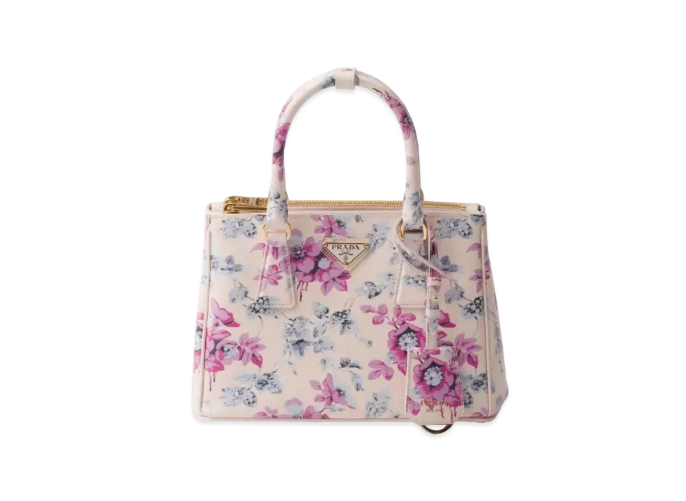 PRADA Galleria Printed Saffiano Leather Bag "Pink"