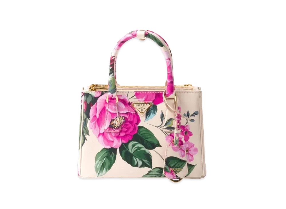 PRADA Galleria Printed Saffiano Leather Bag "Pink"