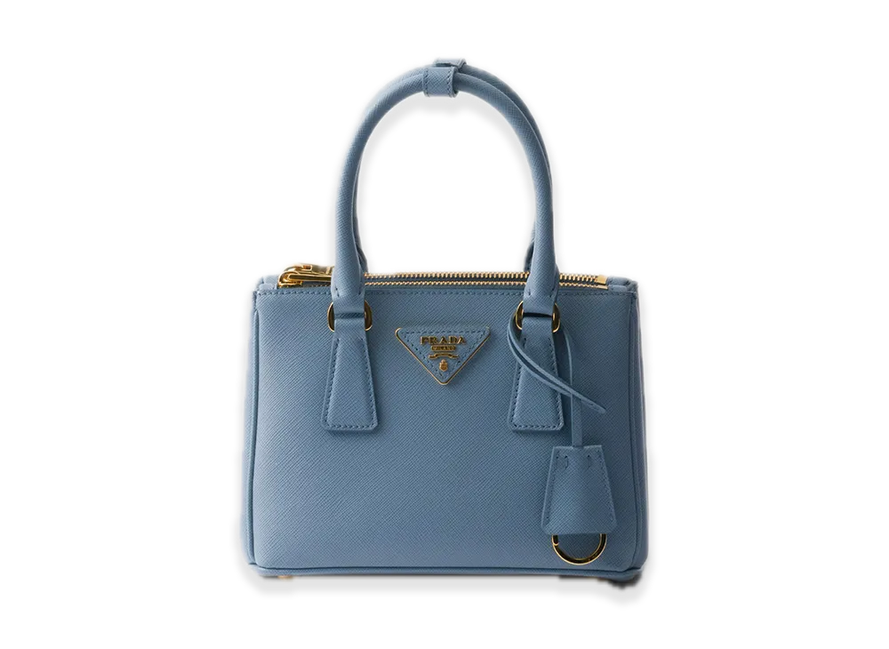 PRADA Galleria Saffiano Leather Mini Bag "Light Blue"