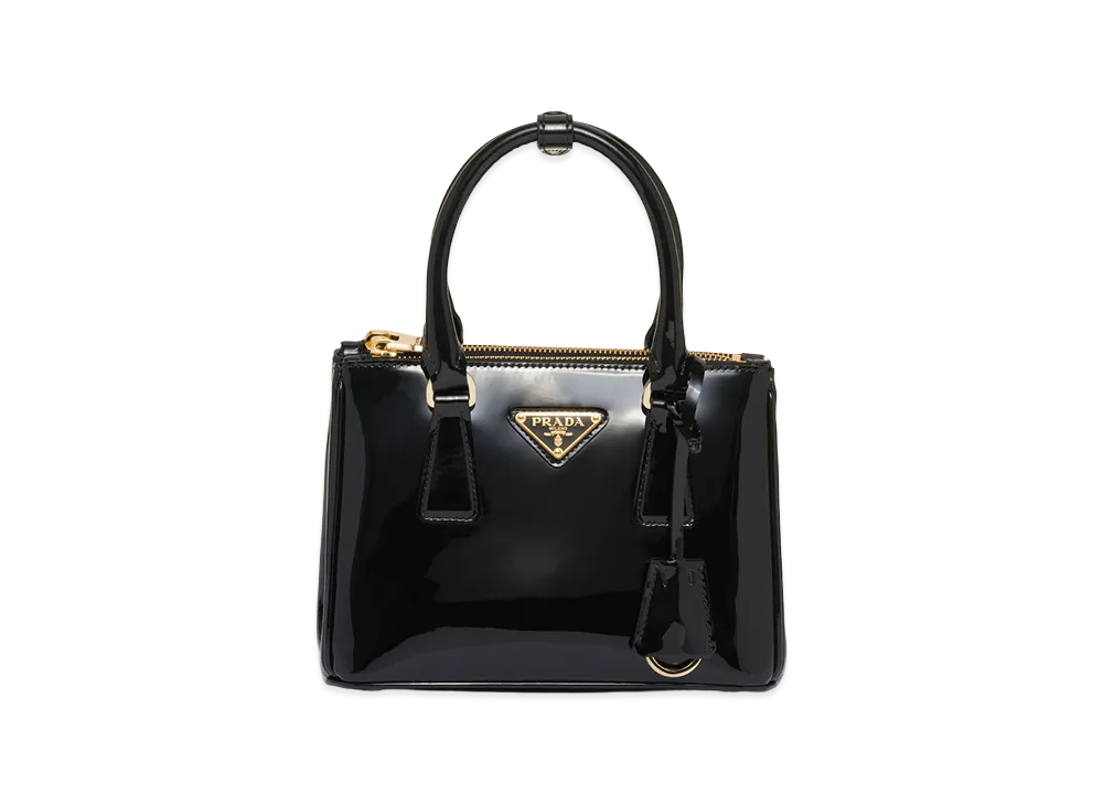 PRADA Galleria Patent Leather Mini Bag "Black"