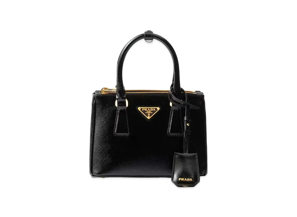PRADA Galleria Patent Saffiano Mini-Bag "Black"