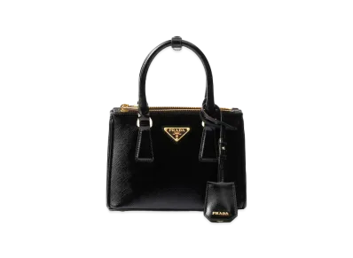 PRADA Galleria Patent Saffiano Mini-Bag "Black"