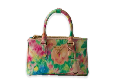 PRADA Galleria Printed Saffiano Leather Mini Bag "Green"