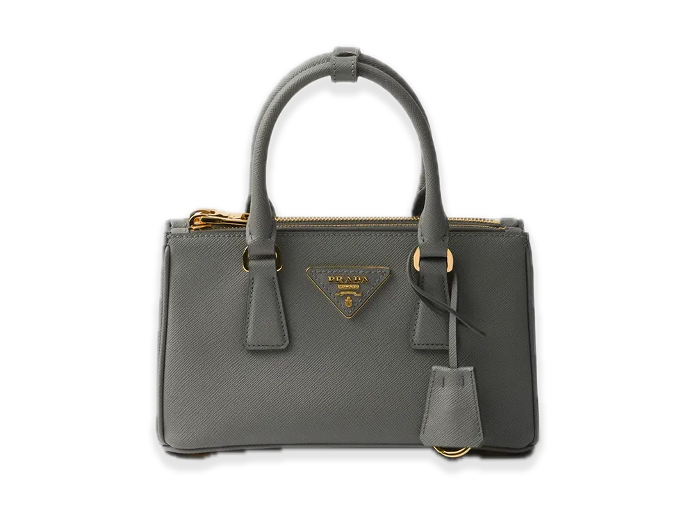 PRADA Saffiano Leather Mini Bag "Gray"