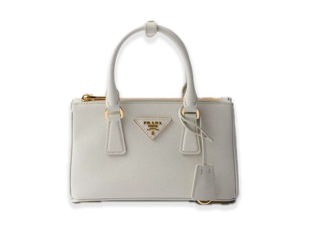 PRADA Saffiano Leather Mini Bag "Off White"
