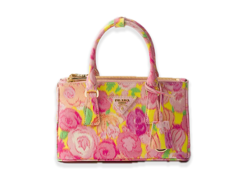 PRADA Galleria Printed Saffiano Leather Mini Bag "Pink"