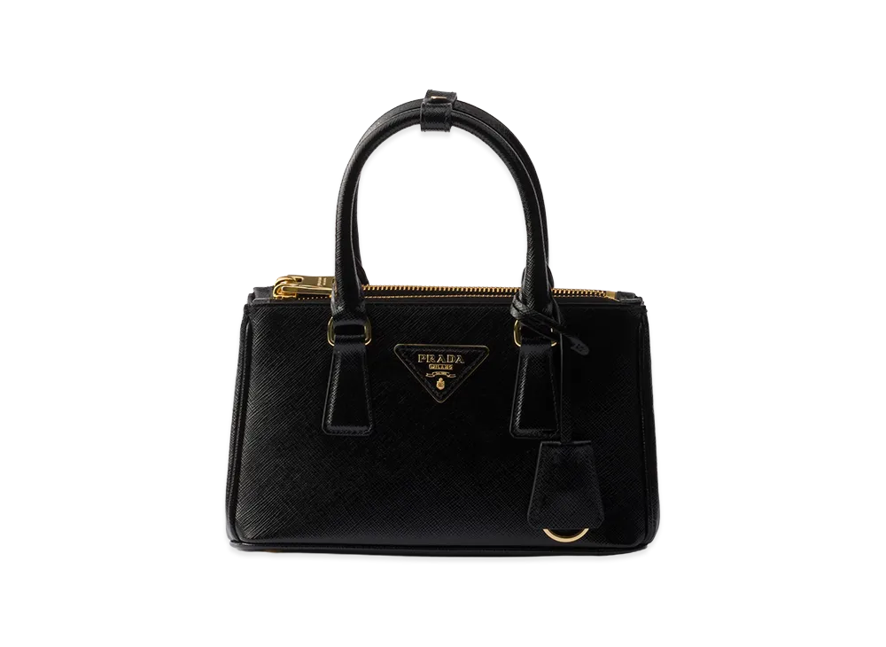PRADA Galleria Patent Saffiano Leather Mini Bag "Chrome Silver"
