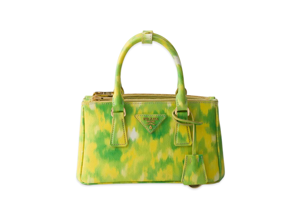 PRADA Galleria Printed Saffiano Leather Mini Bag "Yellow"