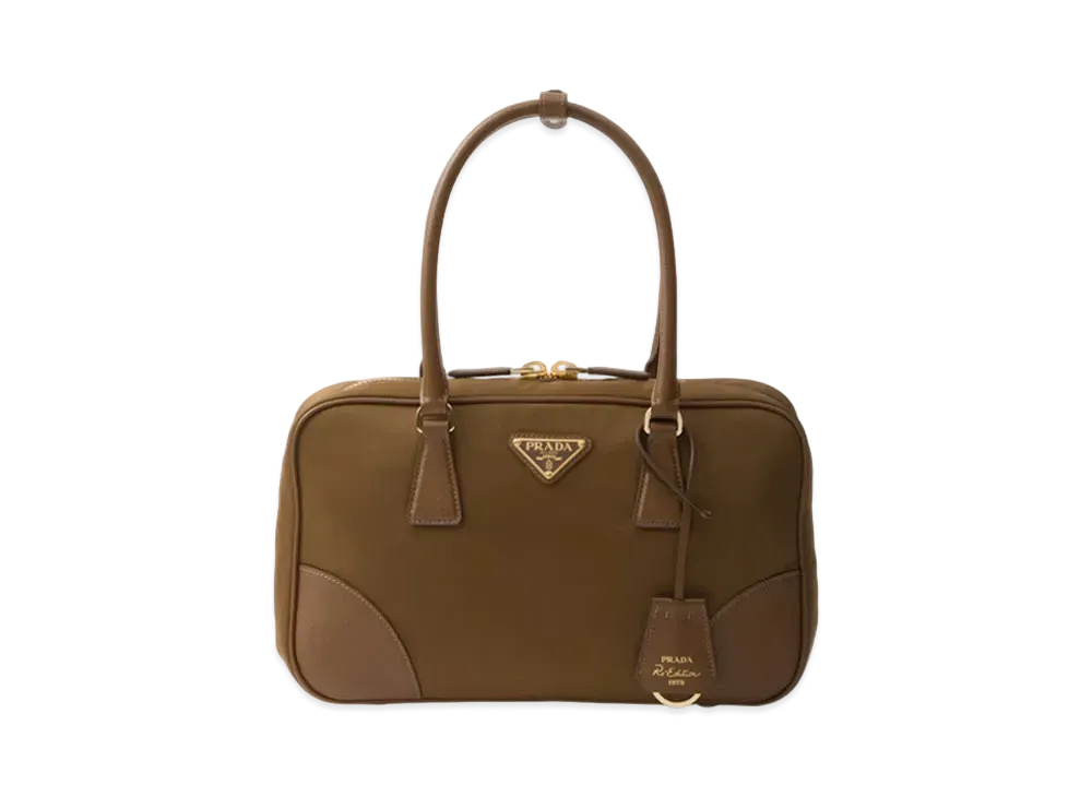 PRADA Re-Edition 1978 Medium Re-Nylon and Saffiano Leather Two-Handle Bag "Brown"