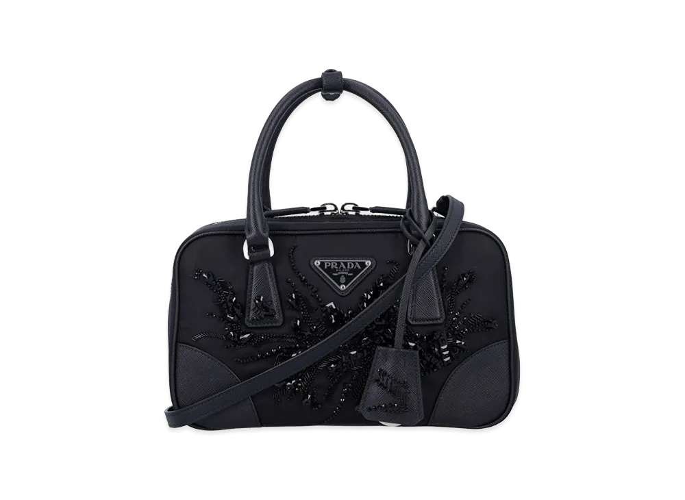 PRADA Wonen's Re-Edition 1978 Embellished Two-Handle Bag "Black"