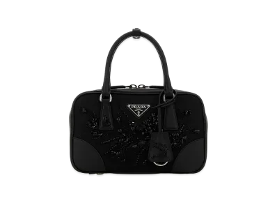 PRADA Women's Embroidered Mini Bag "Black"