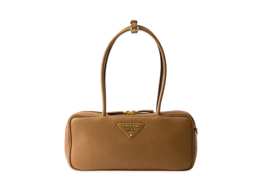 PRADA Medium Leather Top-Handle Bag "Camel"