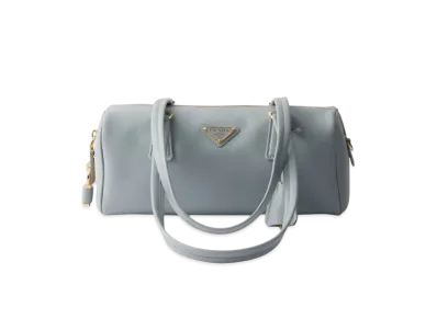 PRADA Medium Leather Top-Handle Bag with Padlock "Opal"