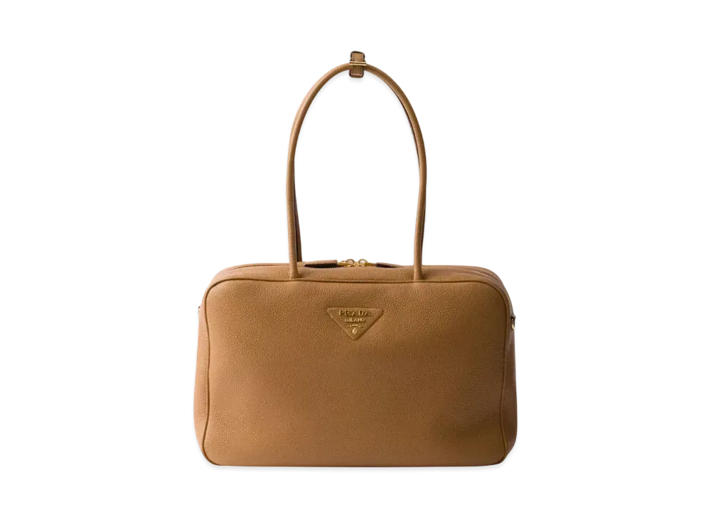 PRADA Large Leather Top-Handle Bag "Camel"