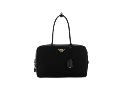 PRADA Women's Leather And Re-Nylon Handbag "Black"