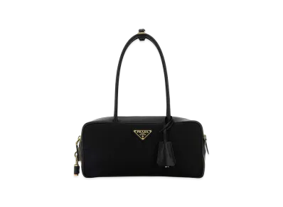 PRADA Women's Leather And Re-Nylon Handbag "Black"
