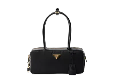 PRADA Re-Nylon and Leather Small Top-Handle Bag "Black"