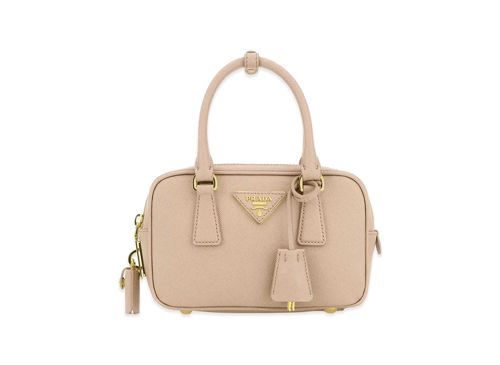 PRADA Women's Leather Handbag "Beige"