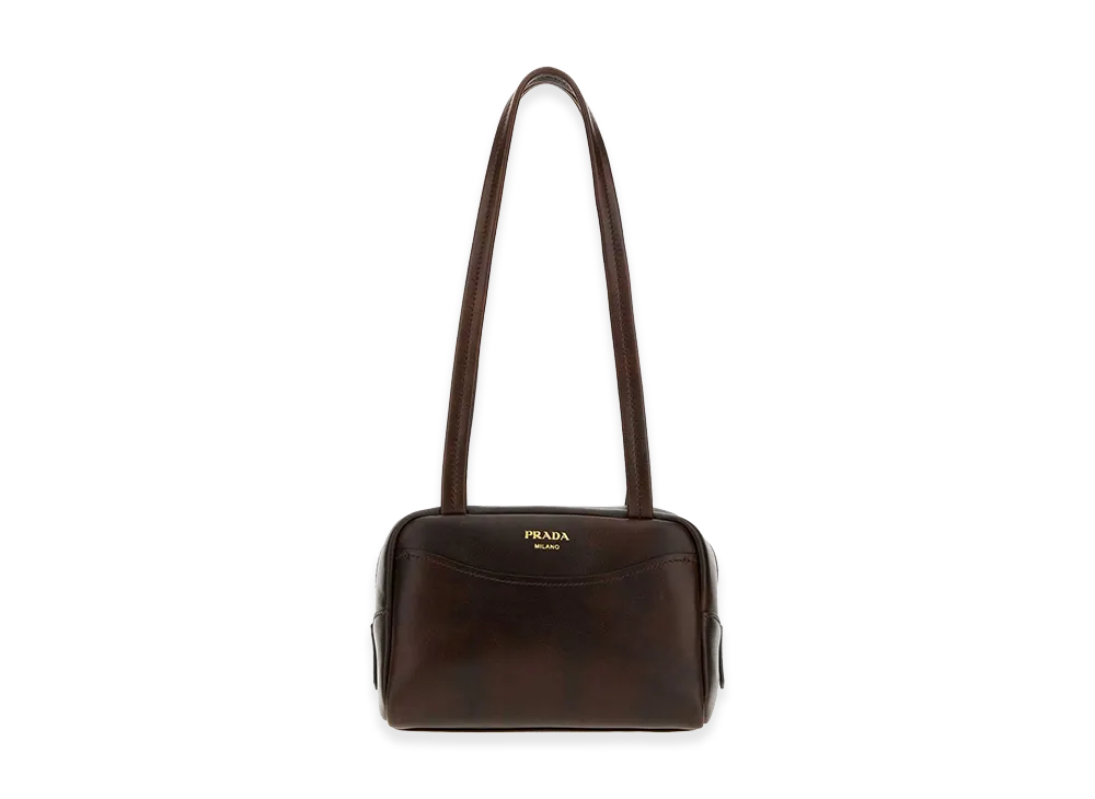PRADA Women's Leather Mini Carry Shoulder Bag "Dark Brown"