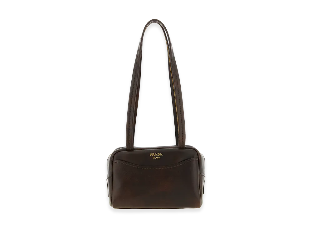 PRADA Women's Carry Mini Top Case "Brown"