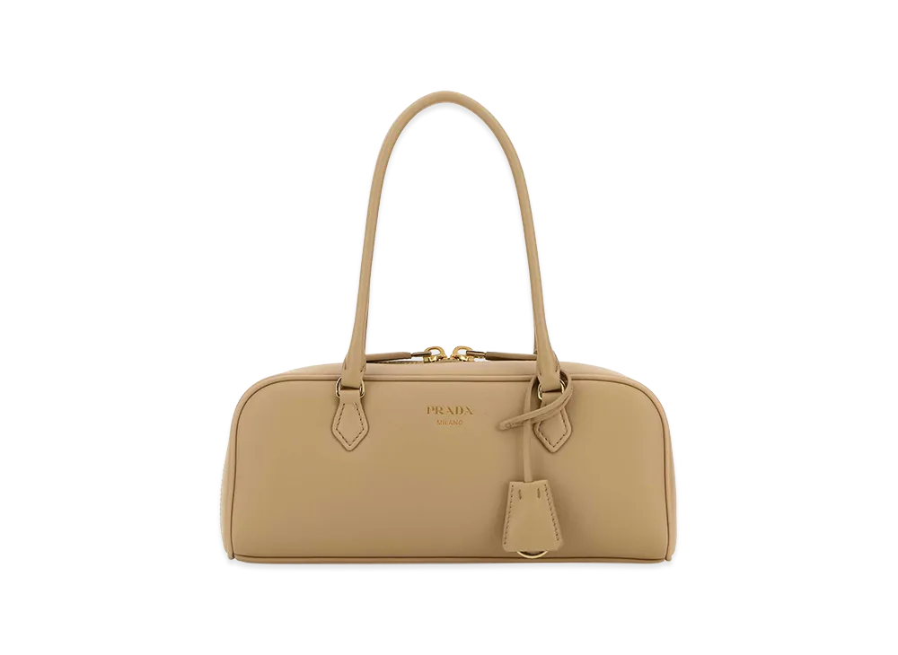 PRADA Wonen's Leather Medium Handbag "Beige/Tan"