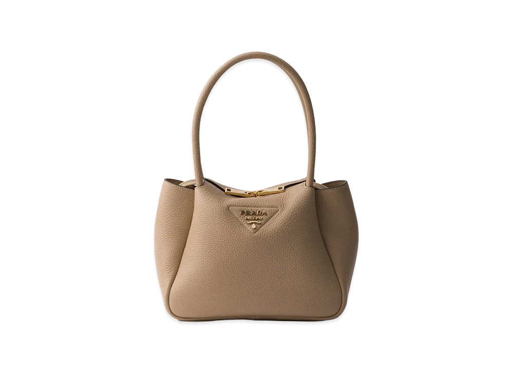 PRADA Small Leather Handbag "Cameo Beige"