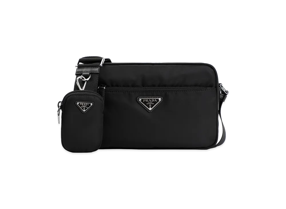 PRADA Women's Re-Nylon And Leather Shoulder Bag "Black"