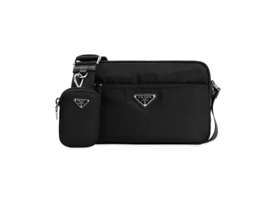 PRADA Women's Re-Nylon And Leather Shoulder Bag "Black"