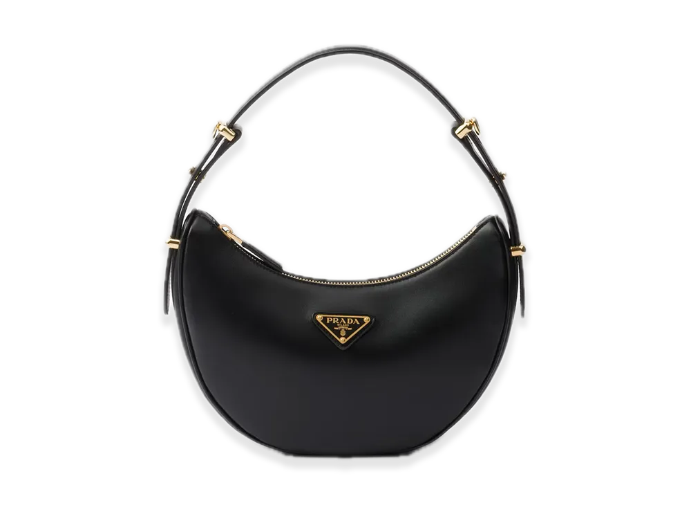 PRADA Arque Small Leather Shoulder Bag "Black"