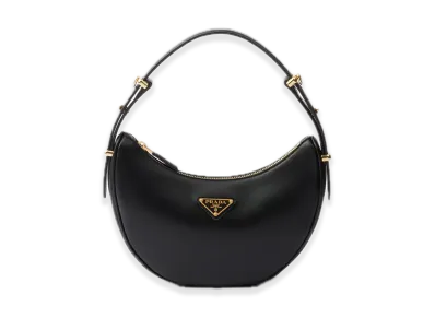 PRADA Arque Small Leather Shoulder Bag "Black"