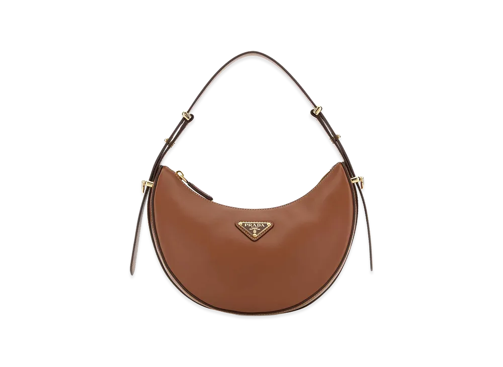 PRADA Wonen's Leather Arquè Handbag "Brown"