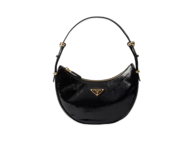 PRADA Arque Naplak Patent Leather Shoulder Bag "Black"