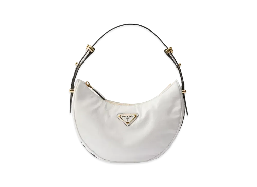 PRADA Arque Naplak Patent Leather Shoulder Bag "White"