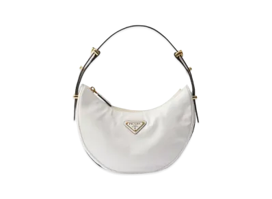 PRADA Arque Naplak Patent Leather Shoulder Bag "White"