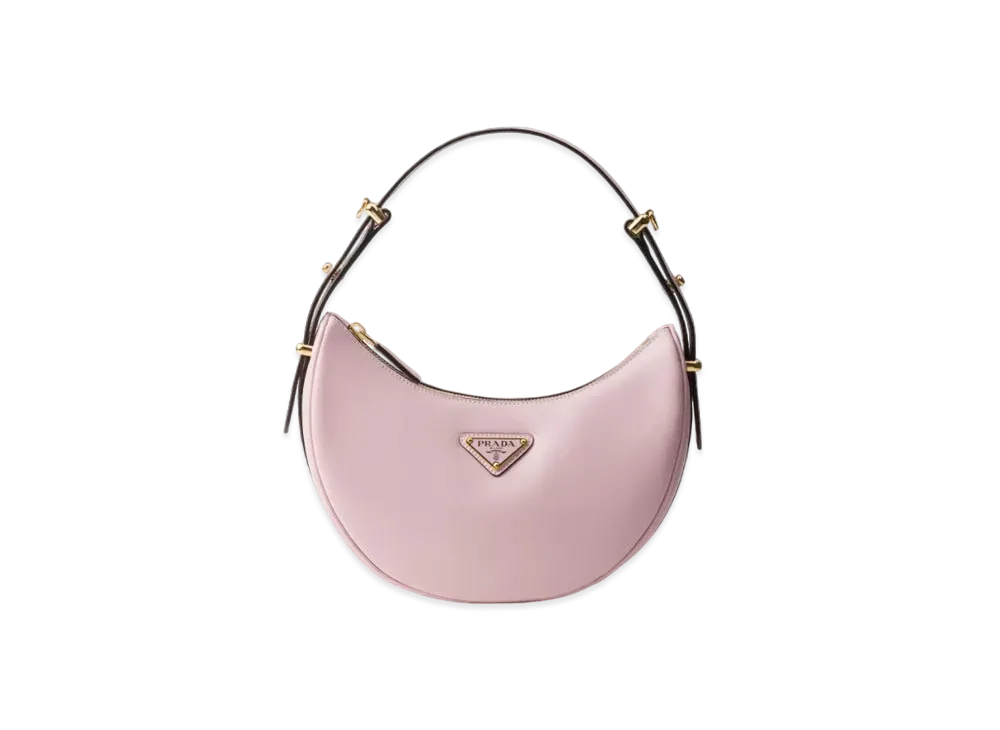 PRADA Arque Leather Shoulder Bag "Pink"