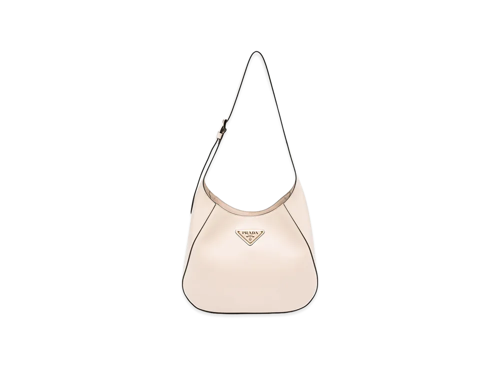PRADA Women's Powder Leather Shoulder Bag "Beige"