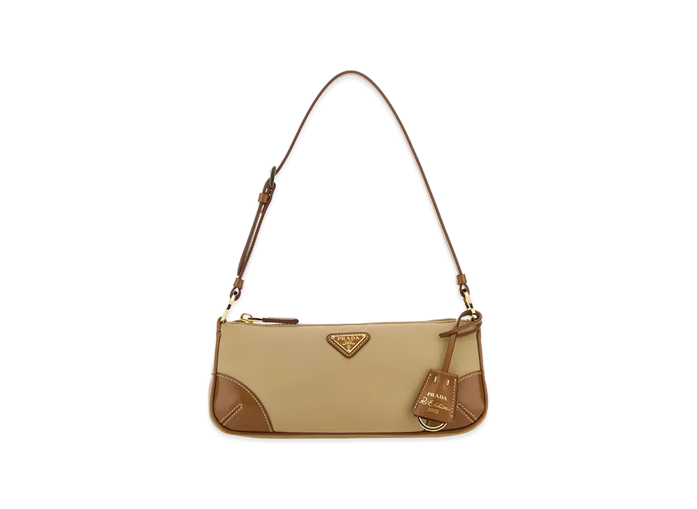 PRADA Wonen's Re-Nylon Re-Edition 2002 Shoulder Bag "Camel"