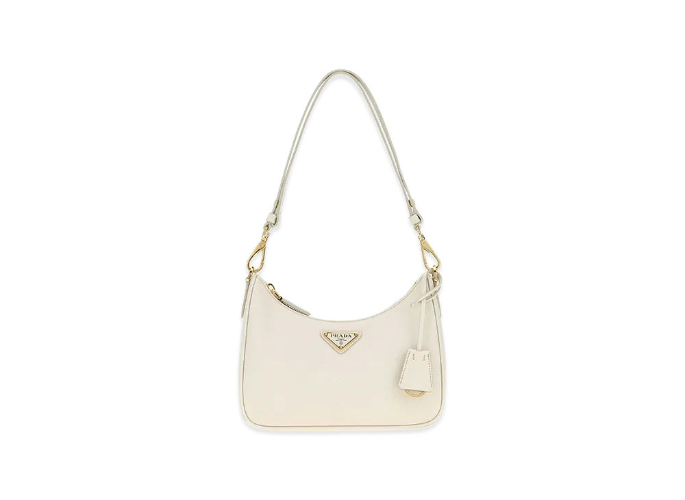 PRADA Wonen's Leather Mini Re-Edition Shoulder Bag "White"