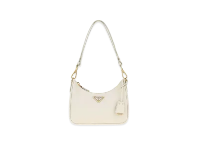 PRADA Wonen's Leather Mini Re-Edition Shoulder Bag "White"