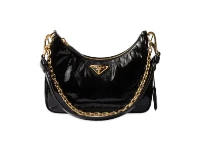 PRADA Re-Edition Naplak Patent Leather Mini-Bag "Black"