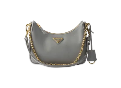 PRADA Re-Edition Saffiano Leather Mini Bag "Cloudy Grey"