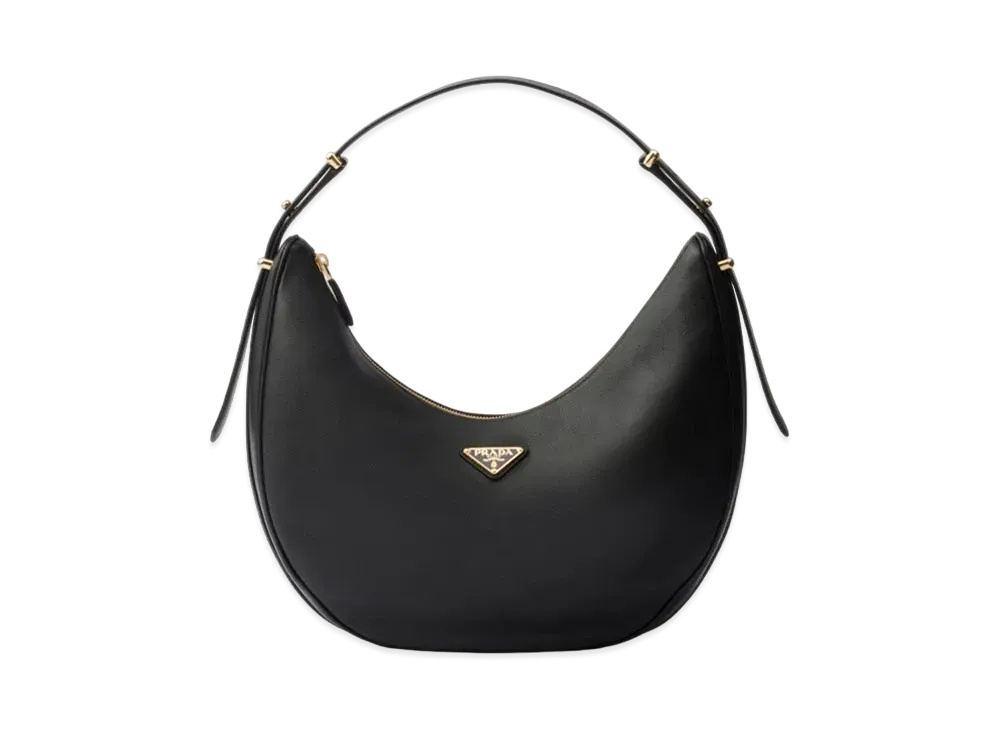 PRADA Large Leather Shoulder Bag "Black"
