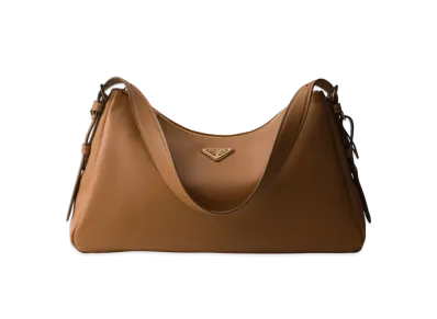 PRADA Aimee Large Leather Shoulder Bag "Camel"