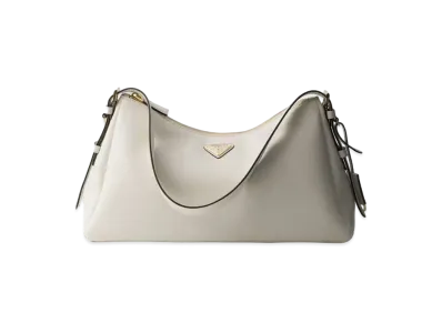 PRADA Aimee Large Leather Shoulder Bag "White"