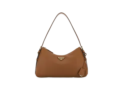 PRADA Women's Leather Medium Aimace Shoulder Bag "Beige"